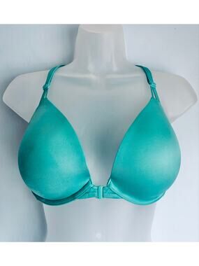 Victoria's Secret Very Sexy Bra 34DD Front Closure Turquoise Strappy Back